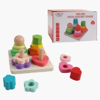 Дерев`яний геометричний сортер C 53961 фігурки, в коробці