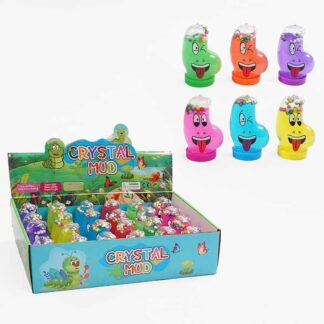 Лизун C 68866 ЦІНА ЗА 24 ШТУКИ В БЛОЦІ, глітер, пінопластові кульки, в коробці