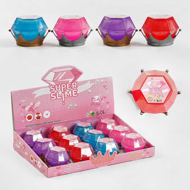 Лизун M 47702 ЦІНА ЗА 12 ШТУК В БЛОЦІ, "Кристал", з блискітками