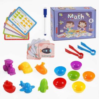 Логічна гра 2188-43 картки із завданнями, гумові фігурки, маркер “пиши-витирай”, в коробці