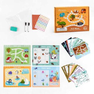 Логічна гра C 47861 "Багаторазова книга - лабіринт", 30 ігрових карток, два фломастери, папка, на...