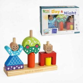 Логічна гра C 60366 дерев’яна, “День/ніч”, книжка із завданнями, в коробці