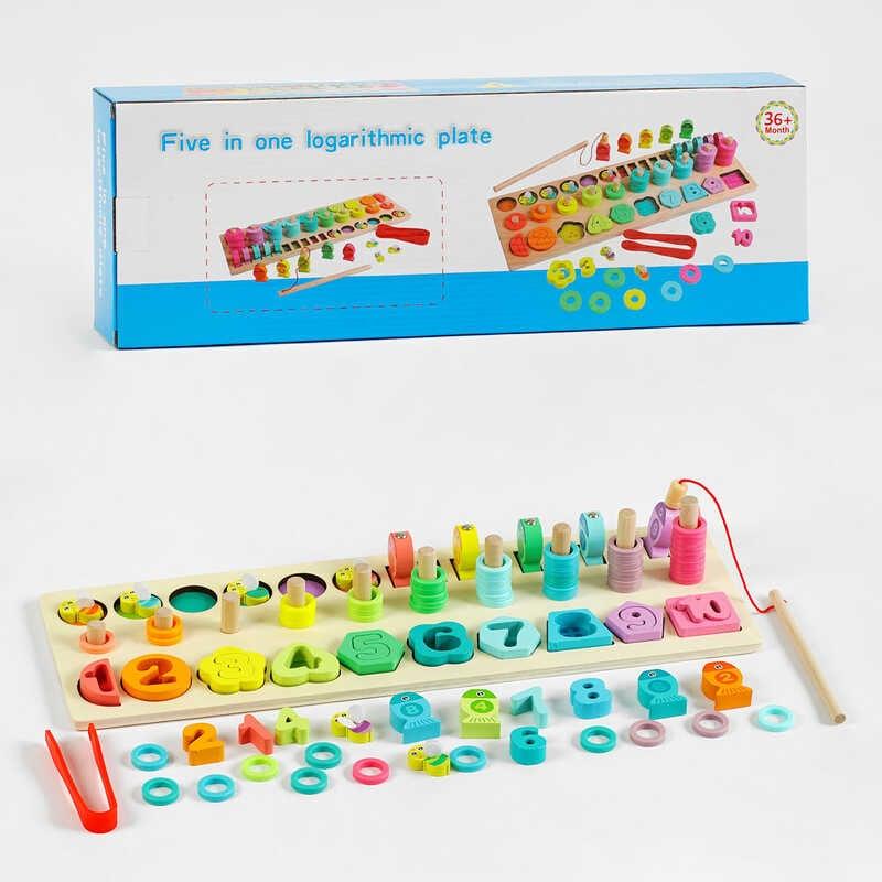 Логічна дерев’яна дошка C 61714 магнітна риболовля, математичний, геометричний сортер, сортер за...