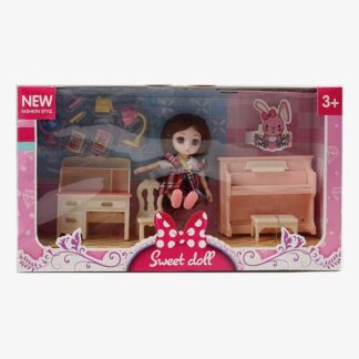 Лялька R 100-155-36 15 см, імітація скляних очей, шарнірні суглоби, аксесуари, в коробці