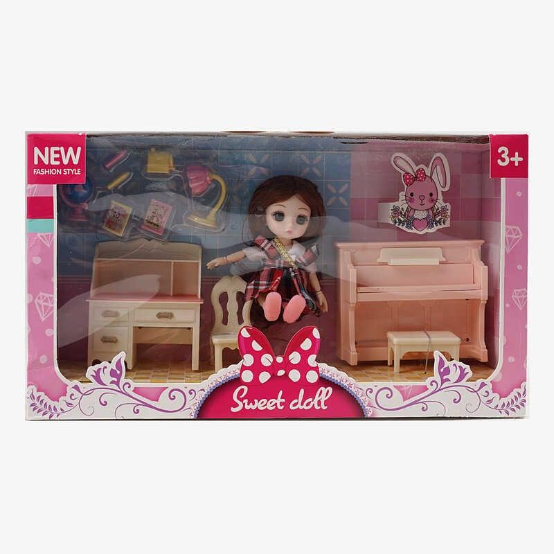 Лялька R 100-155-36 15 см, імітація скляних очей, шарнірні суглоби, аксесуари, в коробці