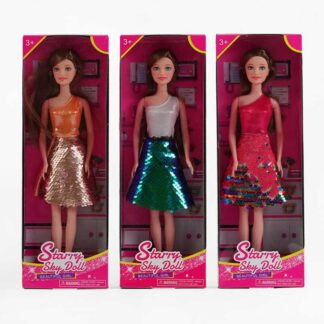 Лялька SK 029 A 3 види, двоколірні паєтки, в коробці, ВИДАЄТЬСЯ ТІЛЬКИ МІКС ВИДІВ