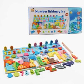 Логічна дерев’яна дошка C 73325 магнітна риболовля, цифри, геометричні форми, сортер, тваринки, в...