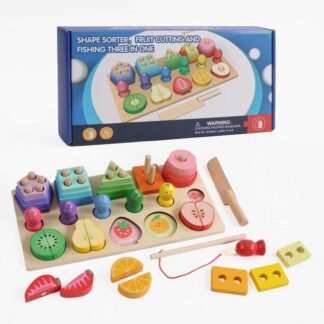 Логічна дерев’яна дошка D 38474 сортер, магнітна гра, риболовля, в коробці