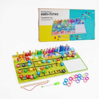 Логічна дерев’яна дошка “Диво-логіка” 47699 №1 "Англ.абетка" "WToys" магнітна риболовля,пальчиков...