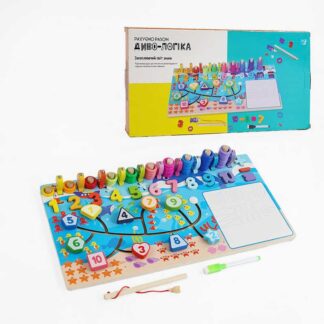 Логічна дерев’яна дошка “Диво-логіка” 47699 №2 "Цифри" "WToys" магнітна риболовля,пальчиковий лаб...