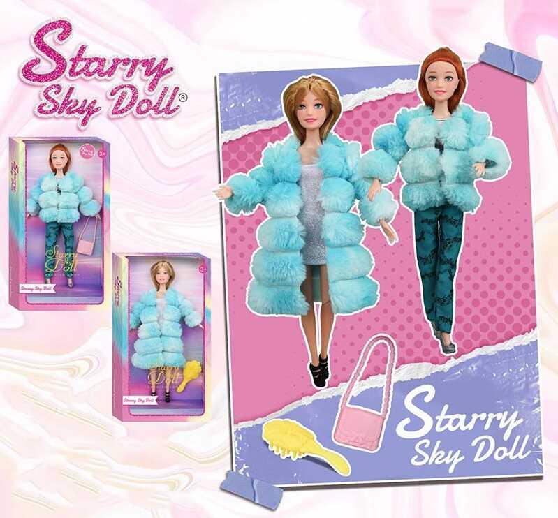 Лялька SK 051 C висота 30 см, шарнірне з’єднання, зйомне взуття, щітка для волосся, в коробці