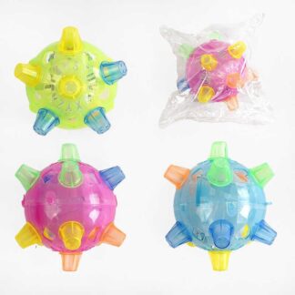 М`яч музичний 4688 3 види, зі світлом, хаотично стрибає, 1шт в пакеті, ВИДАЄТЬСЯ ТІЛЬКИ МІКС ВИДІВ