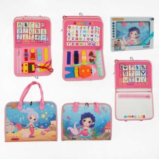 Логічна папка 432-16 A фетр, англійський алфавіт, назви та зображення тварин, ремінці, мотузок, б...