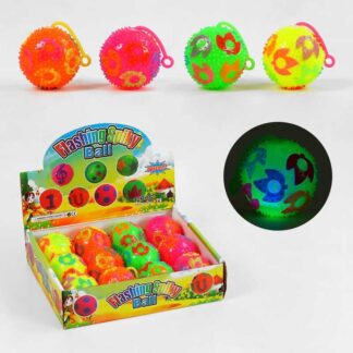 М`яч стрибун C 60447 "Квітки", світло, пискавка, ЦІНА ЗА 12 ШТУК В БЛОЦІ