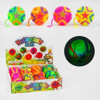 М`яч стрибун C 60495 "Зірочка", світло, пискавка, ЦІНА ЗА 12 ШТУК В БЛОЦІ