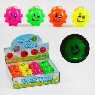 М`яч стрибун C 60503 ЦІНА ЗА 12 ШТУК В БЛОЦІ, 4 кольори, підсвічування, пискавка