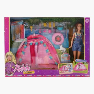 Лялька WG 242 висота: 30 см, знімний одяг, рухомі кінцівки, аксесуари, намет, песик, в коробці