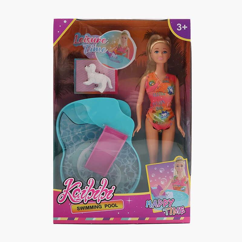 Лялька WG 249 висота: 30см, знімний одяг, рухомі кінцівки, басейн, улюбленець, в коробці