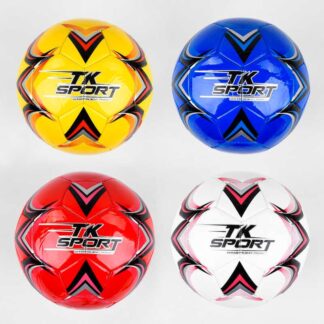 М`яч футбольний C 44455 "TK Sport", 4 види, вага 330-350 грамів, матеріал м`який PVC, балон гумовий