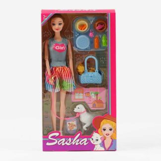 Лялька 51818 висота 29 см, 2 домашні улюбленці, знімне взуття, в коробці