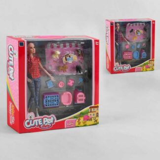 Кукла НВ 040 А "Любимые питомцы", 2 вида, 4 питомца, аксессуары, в коробке