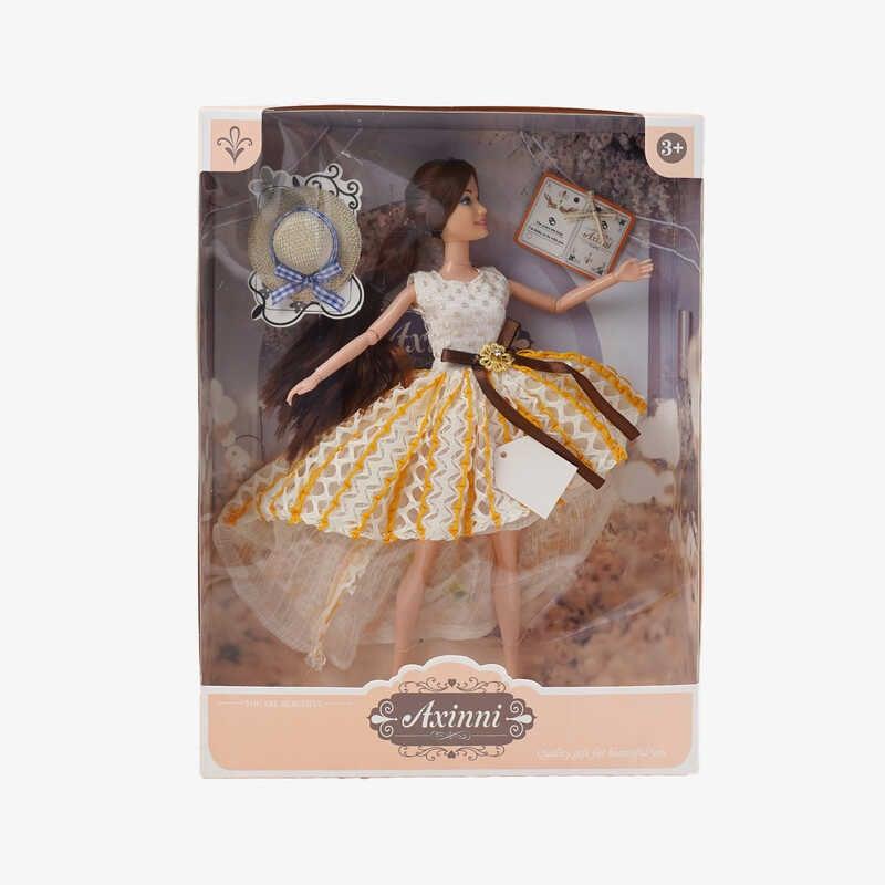 Лялька 6330-14 висота: 30 см, шарнірні суглоби, знімний одяг, капелюх, в коробці