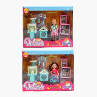 Лялька 9916 2 види, висота 17 см, улюбленець, будиночок, аксесуари, в коробці