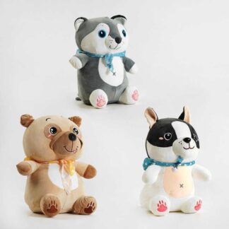 М`яка іграшка M 14697 3 види, цуценя, висота 39 см