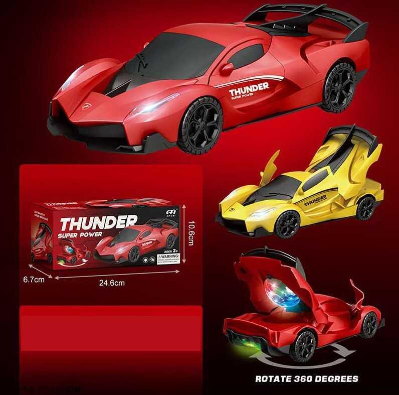 Машинка R 07 A 2 кольори, 3D підсвічування, звуки, мелодії, обертання на 360°, колеса вільного хо...