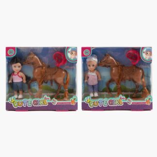 Лялька GN 686-8 2 види, висота: 11,5см, кінь, аксесуари, в коробці