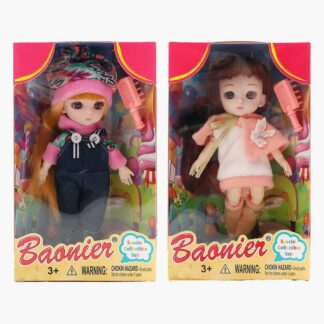 Лялька JJ 8754-30 2 види, 16 см, імітація скляних очей, шарнірні суглоби, гребінець, в коробці