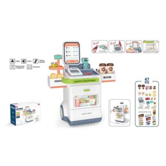 Магазин 668-121 47 елементів, звук, підсвічування, сканер, продукти, купюри, монети, на батарейка...