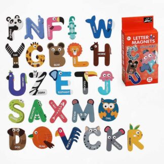 Магнітний алфавіт 202-4 “Звірятки”, 26 елементів, англійська абетка, в коробці