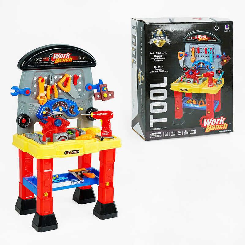 Набір інструментів "Автомобільний майстер" 661-413 світловий ефект, дриль на батарейках, в коробці