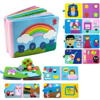 М`яка книжка-бізіборд C 70903 фетр, елементи на липучках, сюжетні ігри, в пакеті