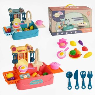 Мийка 566 2 види, автоматична подача води, поличка, столове начиння, муляжі їжі, плитка з тріскач...