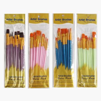 Набір пензлів C 60806 10 пензлів, 4 види, в пакеті, ВИДАЄТЬСЯ ТІЛЬКИ МІКС ВИДІВ