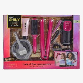 Набір перукаря 626003 9 аксесуарів, світло, звук, стайлер, щітка, 2 заколки, посудина і щіточка д...