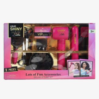 Набір перукаря 626029 9 аксесуарів, світло, звук, стайлер, фен видуває повітря, 2 насадки, щітка,...