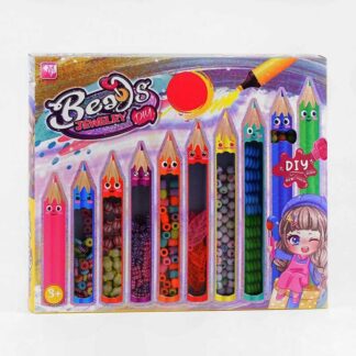 Набір бісеру 338-1043 /1044 "Олівці", різні види намистин, ниточка, в коробці