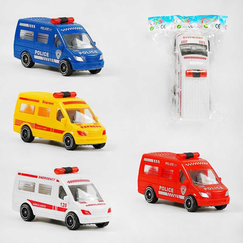 Машина А 01-04 "Спецтехніка", 4 види, інерція, в пакеті, ВИДАЄТЬСЯ ТІЛЬКИ МІКС ВИДІВ