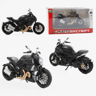 Мотоцикл BG 11-214 "Мото Експерт", м/п, масштаб 1:12, гум. колеса, підсвіч., звук, аморт., пл в к...