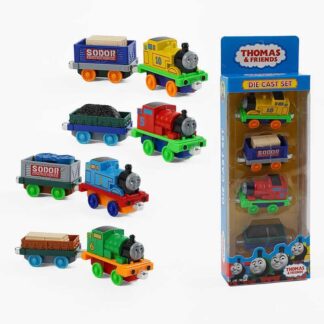 Набір потягів 899-8 2 види, металопластик, магнітне з`єднання, вагончиків, 2 локомотиви, 2 вагонч...