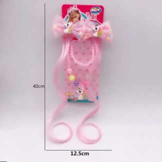 Набір прикрас A 12 намисто, браслет, 2 прядки штучного волосся на заколках, прикраси-єдинороги, в...