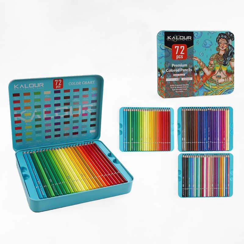 Набір для малювання C 69090 72 кольорові олівці, у металевому боксі