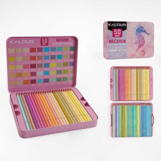 Набір для малювання C 69091 50 кольорових олівців, у металевому боксі