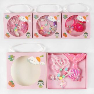 Набір прикрас C 63935 3 види, “Русалонька”, намисто, сережки-кліпси, шпильки, каблучка, в коробці...