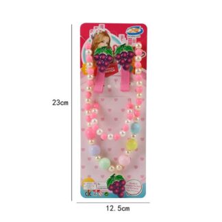 Набір прикрас E 4-1 намисто, браслет, 2 заколки, прикраси-виноград, в пакеті