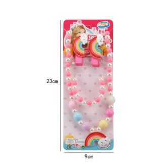 Набір прикрас E 4-6 намисто, браслет, 2 заколки, прикраси-веселки, в пакеті