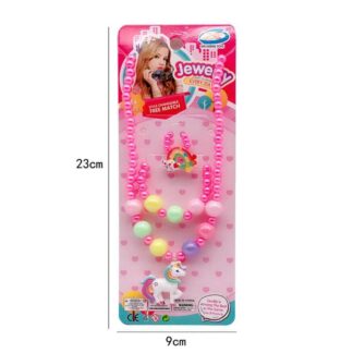 Набір прикрас F 2-55 намисто, кільце, браслет, прикраса-єдиноріг, у пакеті